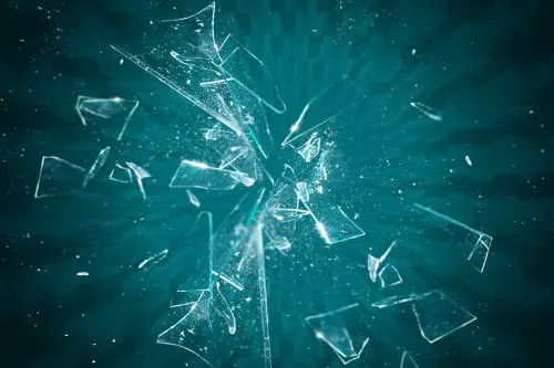 Cyan broken glass