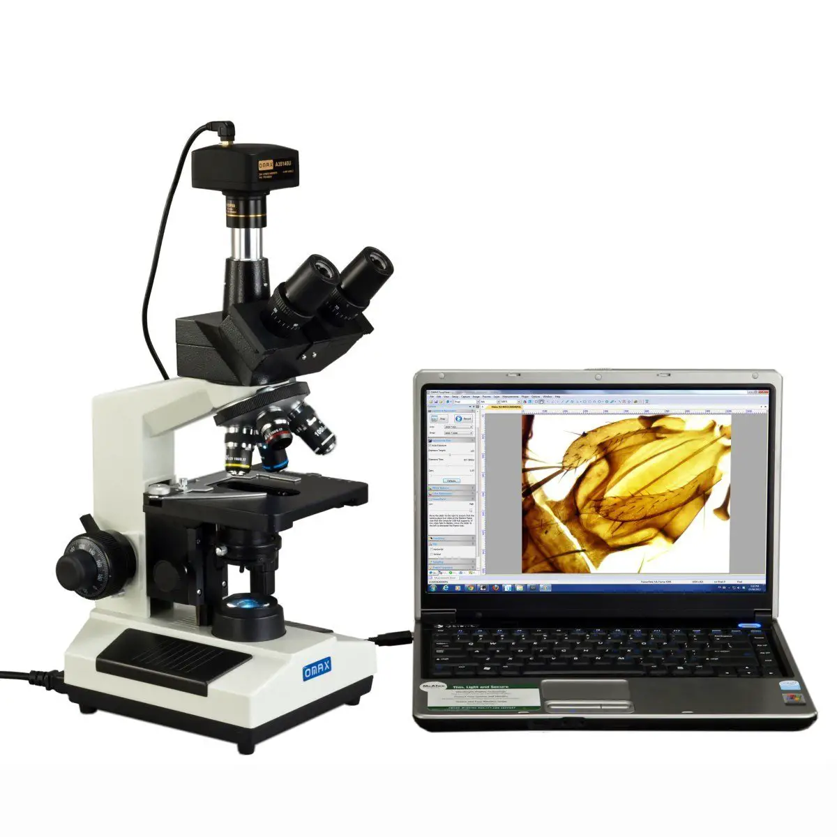 OMAX 40X-2500X Full Size Lab Digital Trinocular Compound LED Microscope  With 14MP USB Camera and 3D Mechanical Stage