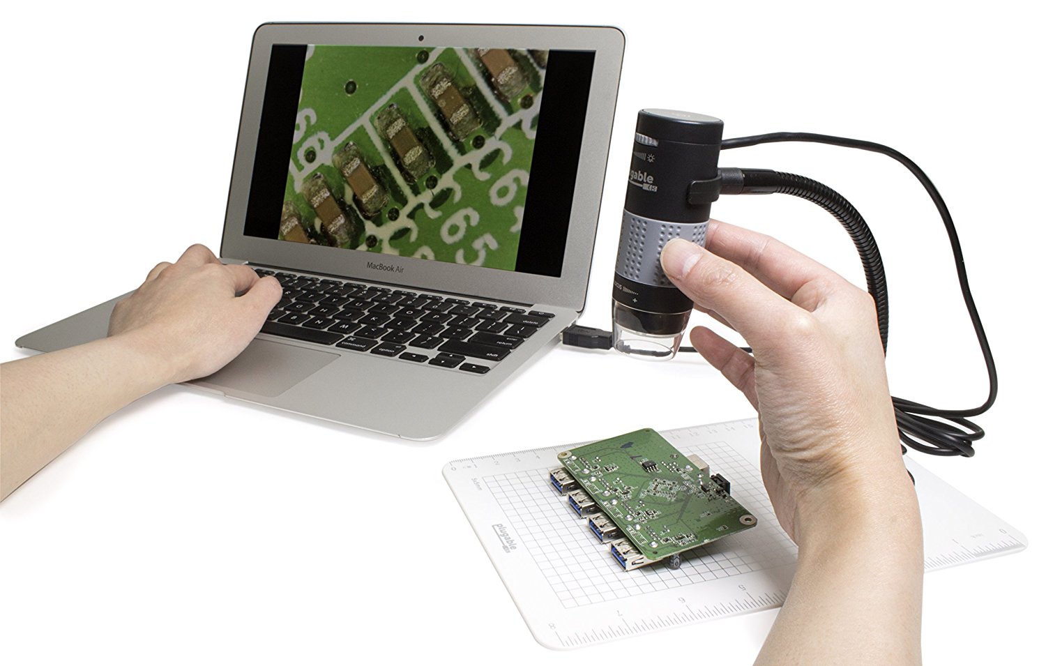 Plugable 250x Digital USB Microscope with Observation Stand